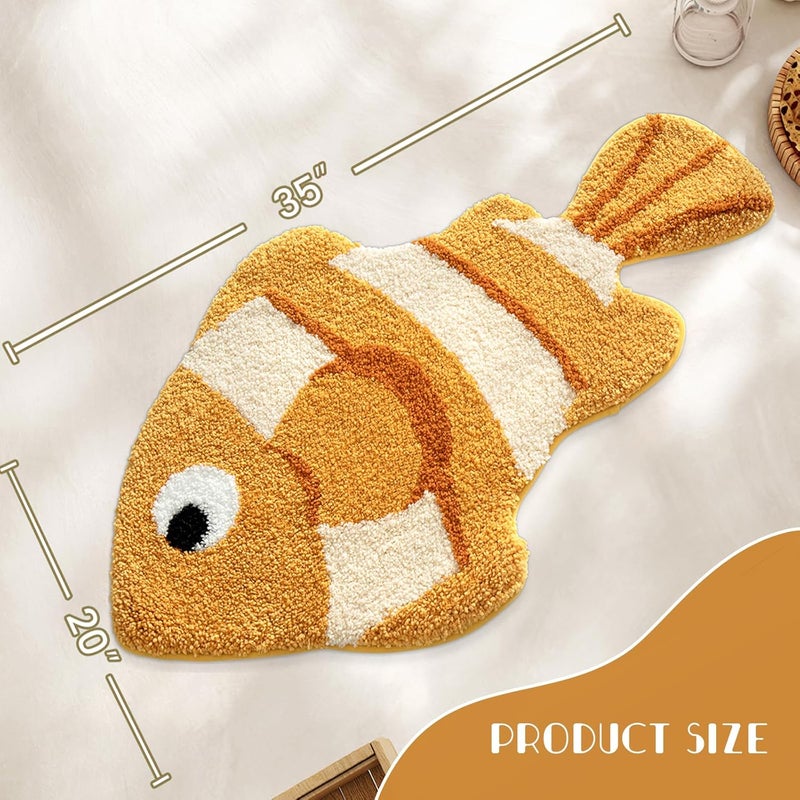 WREWING Ocean Animal Play Mat 20x35 Inch, Cute Animals Large Non Slip Super Soft Plush Area Rug for Kids Room Playroom Nursery Bedroom, Educational Washable Circular Floor Mat for Home Room Decorative - Image 2